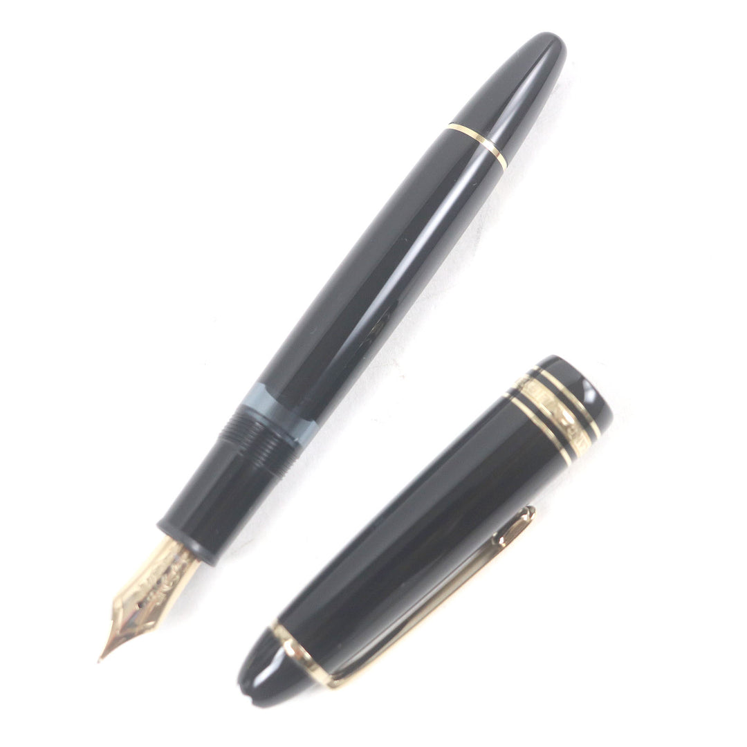 Great MONTBLANC fountain pen Meisterstuck 146 Cap type Black gold 14K mens