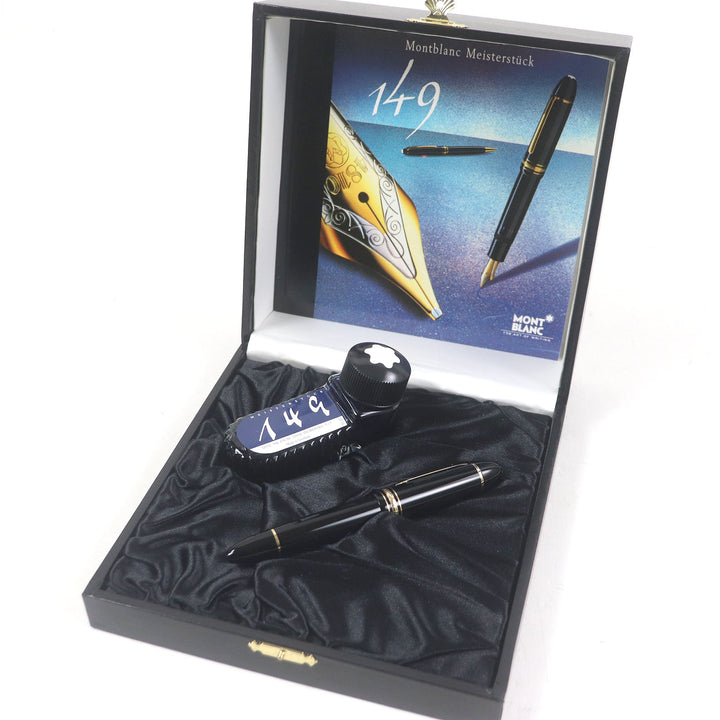 Excellent MONTBLANC fountain pen Meisterstuck 149 Cap type Black gold 18K mens