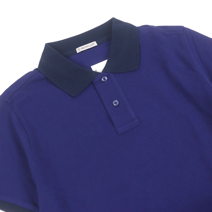 Pristine MONCLER Short sleeve polo shirt Short sleeve with logo patch Navy