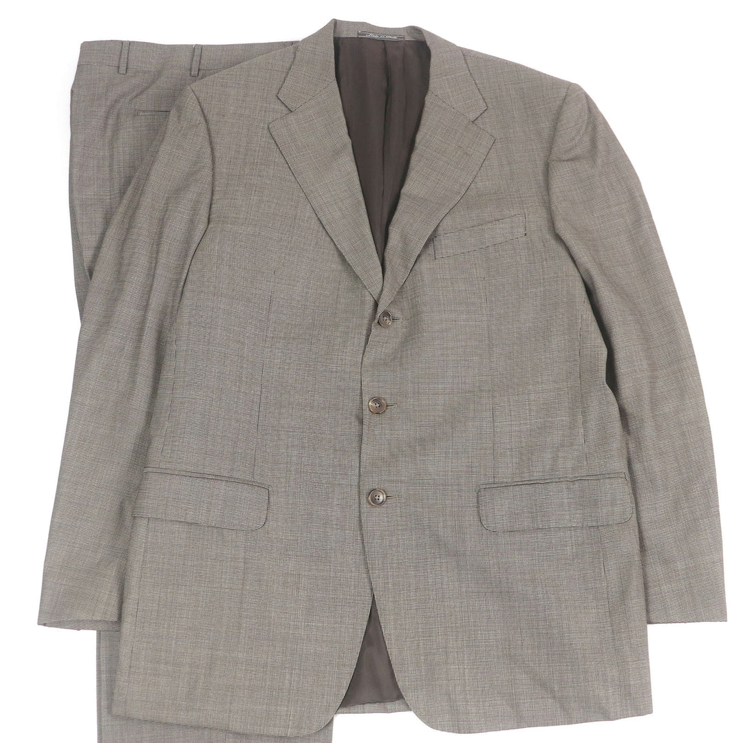 Excellent Corneliani suit All-over pattern Super130s single Brown Virgin wool mens 52