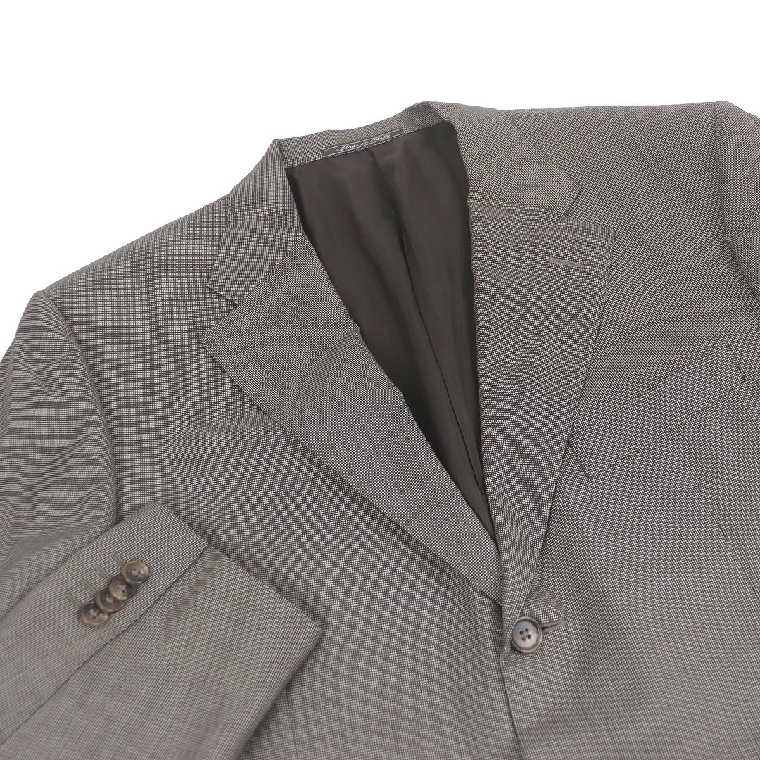 Excellent Corneliani suit All-over pattern Super130s single Brown Virgin wool mens 52