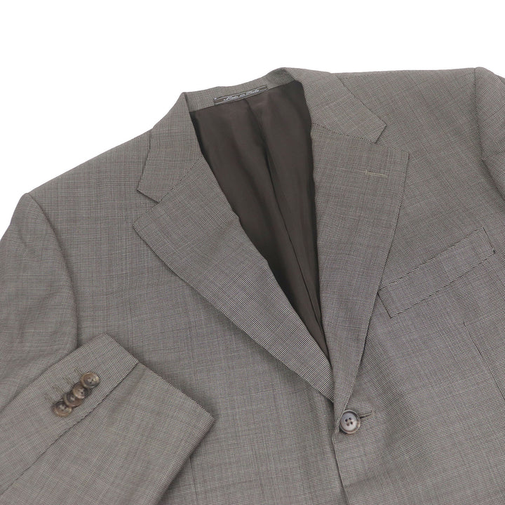 Excellent Corneliani suit All-over pattern Super130s single Brown Virgin wool mens 52