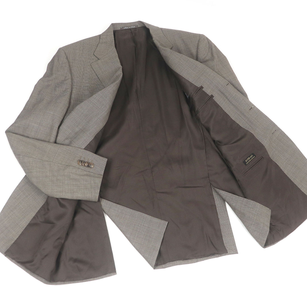 Excellent Corneliani suit All-over pattern Super130s single Brown Virgin wool mens 52