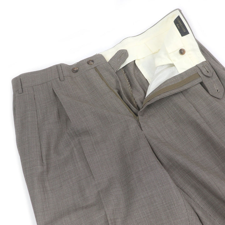 Excellent Corneliani suit All-over pattern Super130s single Brown Virgin wool mens 52
