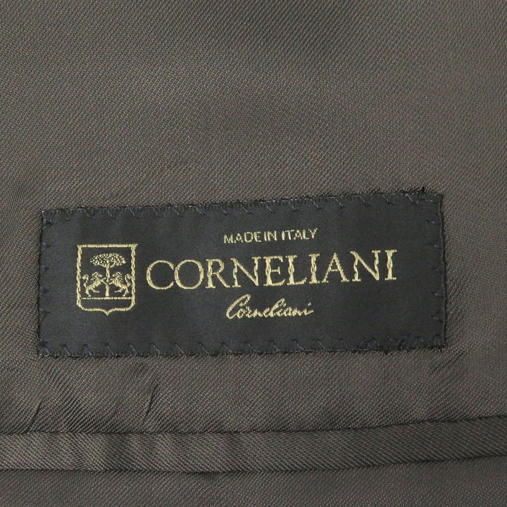 Excellent Corneliani suit All-over pattern Super130s single Brown Virgin wool mens 52