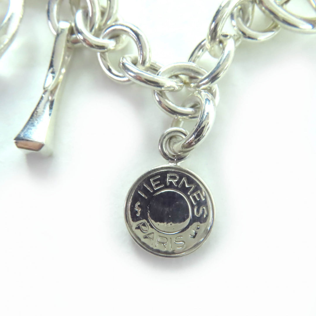 Great HERMES bracelet Bangle with 7 amulets Silver 925 Women