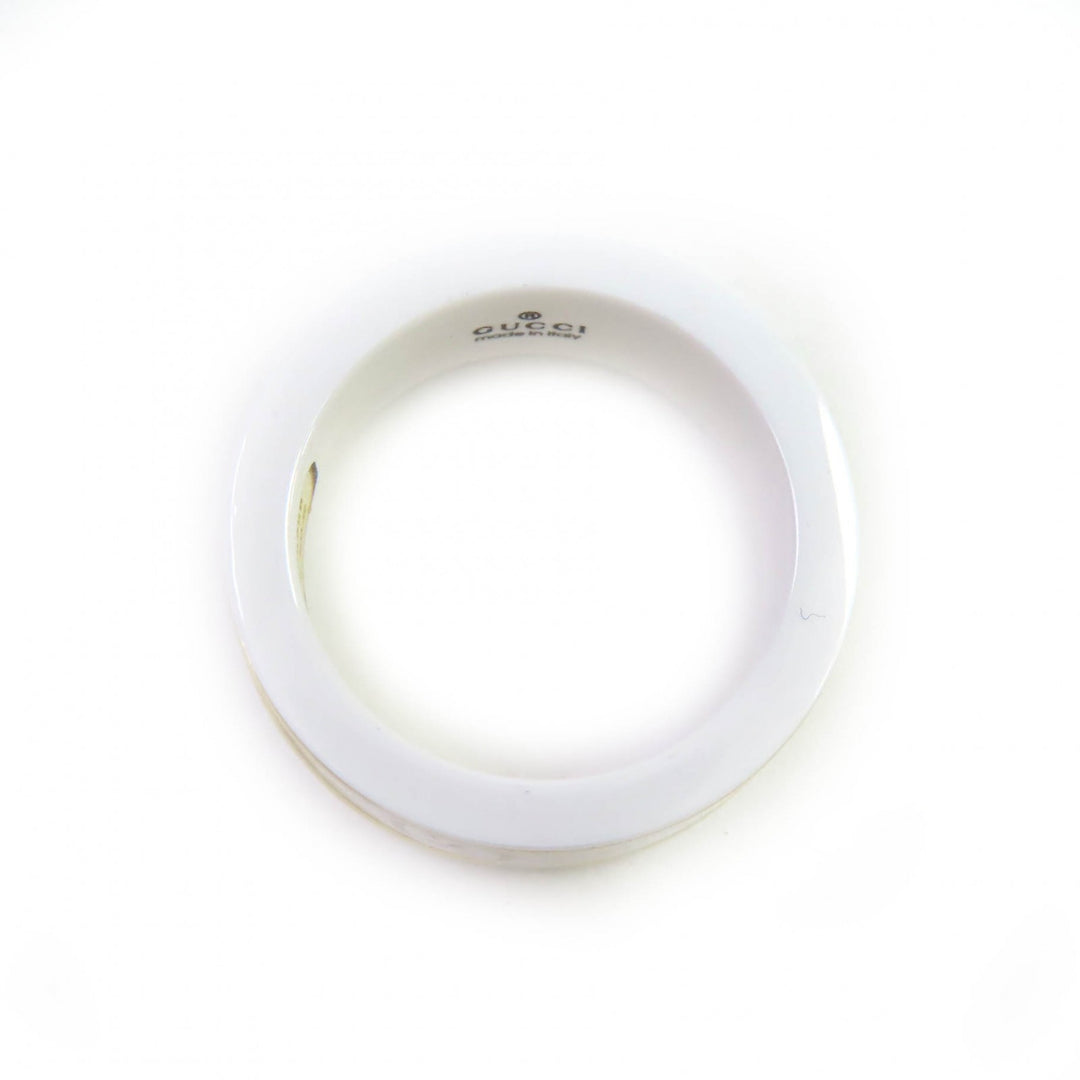 Excellent GUCCI Ring Icon Ring GG Ring White gold ceramic Women