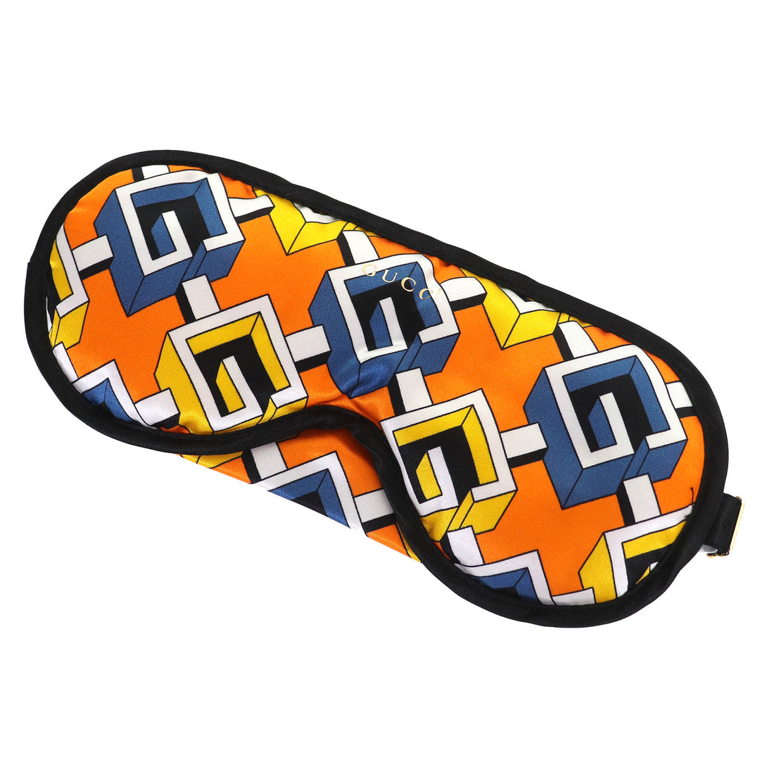Pristine GUCCI Geometric G Travel Set: Eye Mask, Air Pillow, and Slippers L