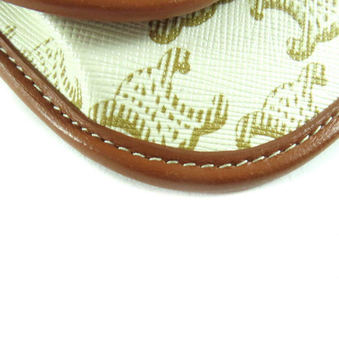 Great CELINE Coin case White brown PVC Women