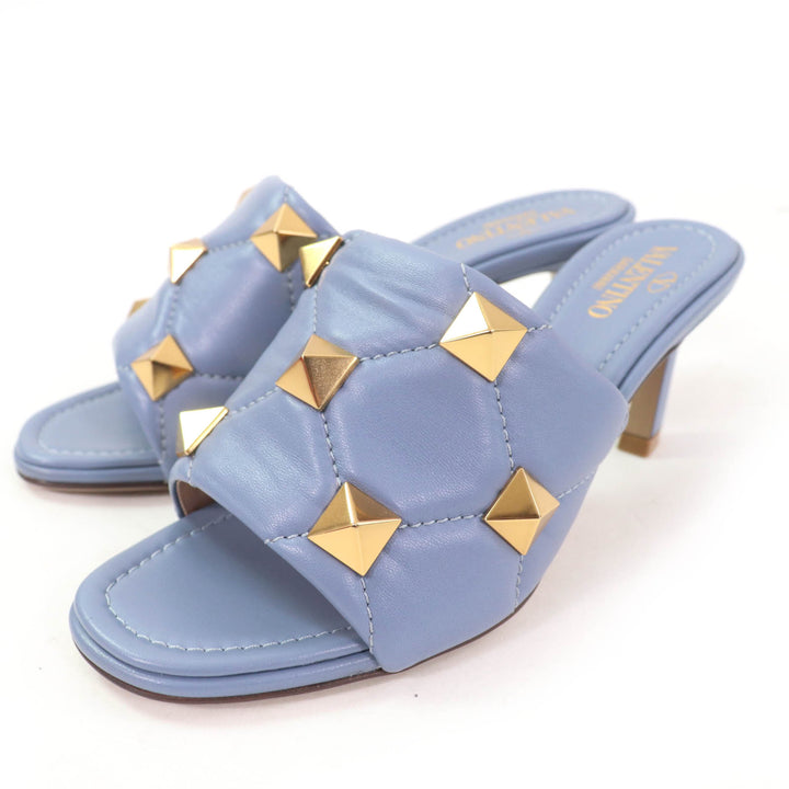 Pristine Valentino Garavani Sandals rockstud leather Blue leather Women 36