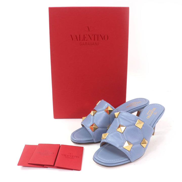 Pristine Valentino Garavani Sandals rockstud leather Blue leather Women 36