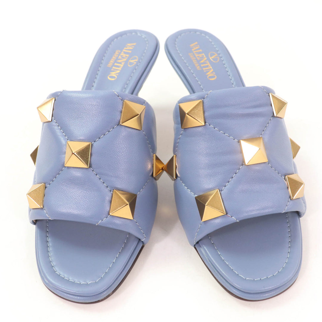 Pristine Valentino Garavani Sandals rockstud leather Blue leather Women 36