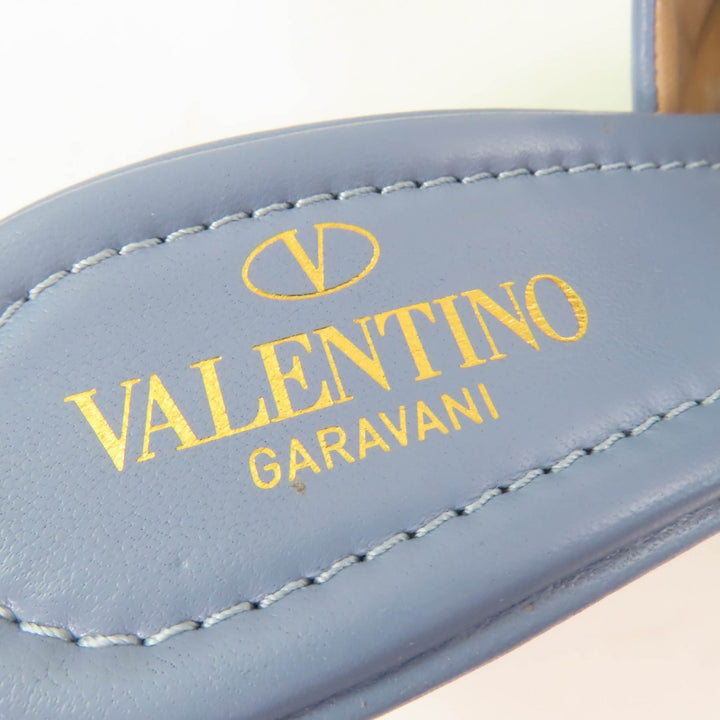 Pristine Valentino Garavani Sandals rockstud leather Blue leather Women 36