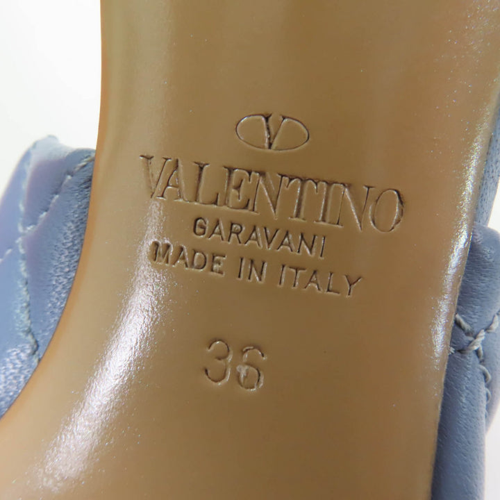 Pristine Valentino Garavani Sandals rockstud leather Blue leather Women 36
