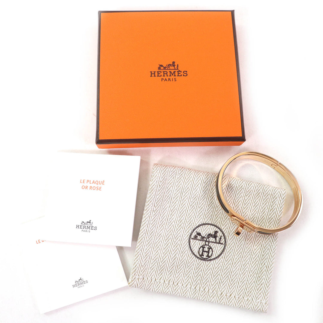 Pristine HERMES Bangle Mini Click Kelly bracelet Gold black Gold Plated Women