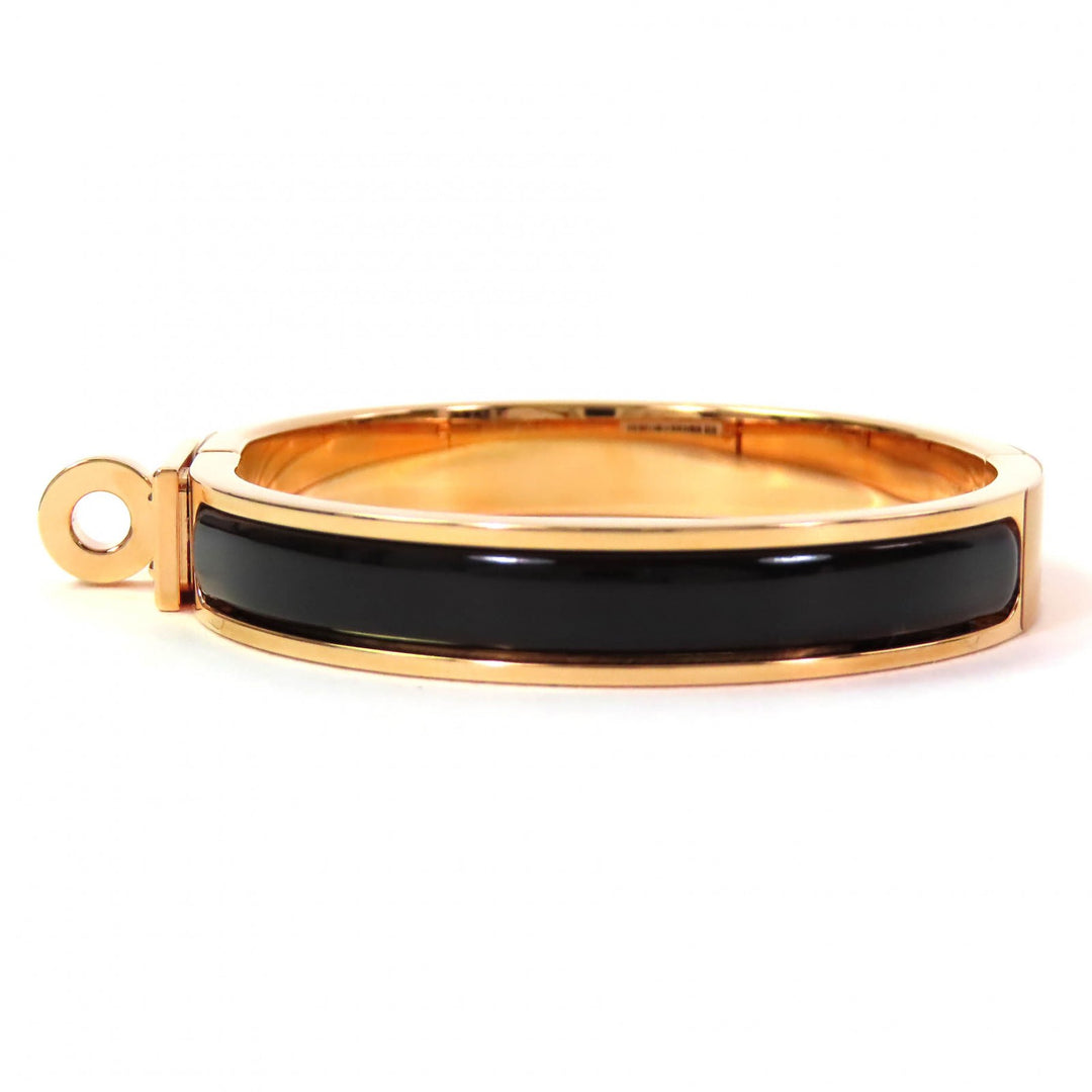 Pristine HERMES Bangle Mini Click Kelly bracelet Gold black Gold Plated Women