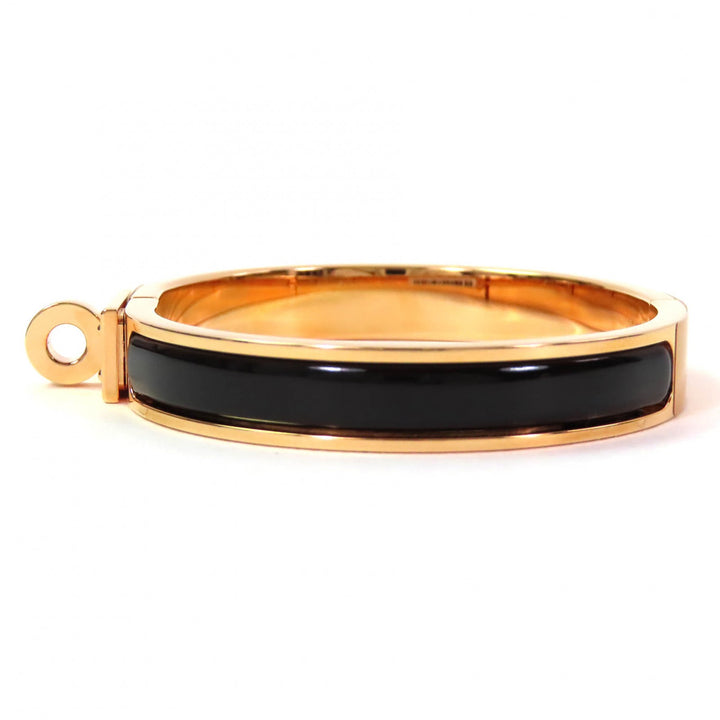 Pristine HERMES Bangle Mini Click Kelly bracelet Gold black Gold Plated Women