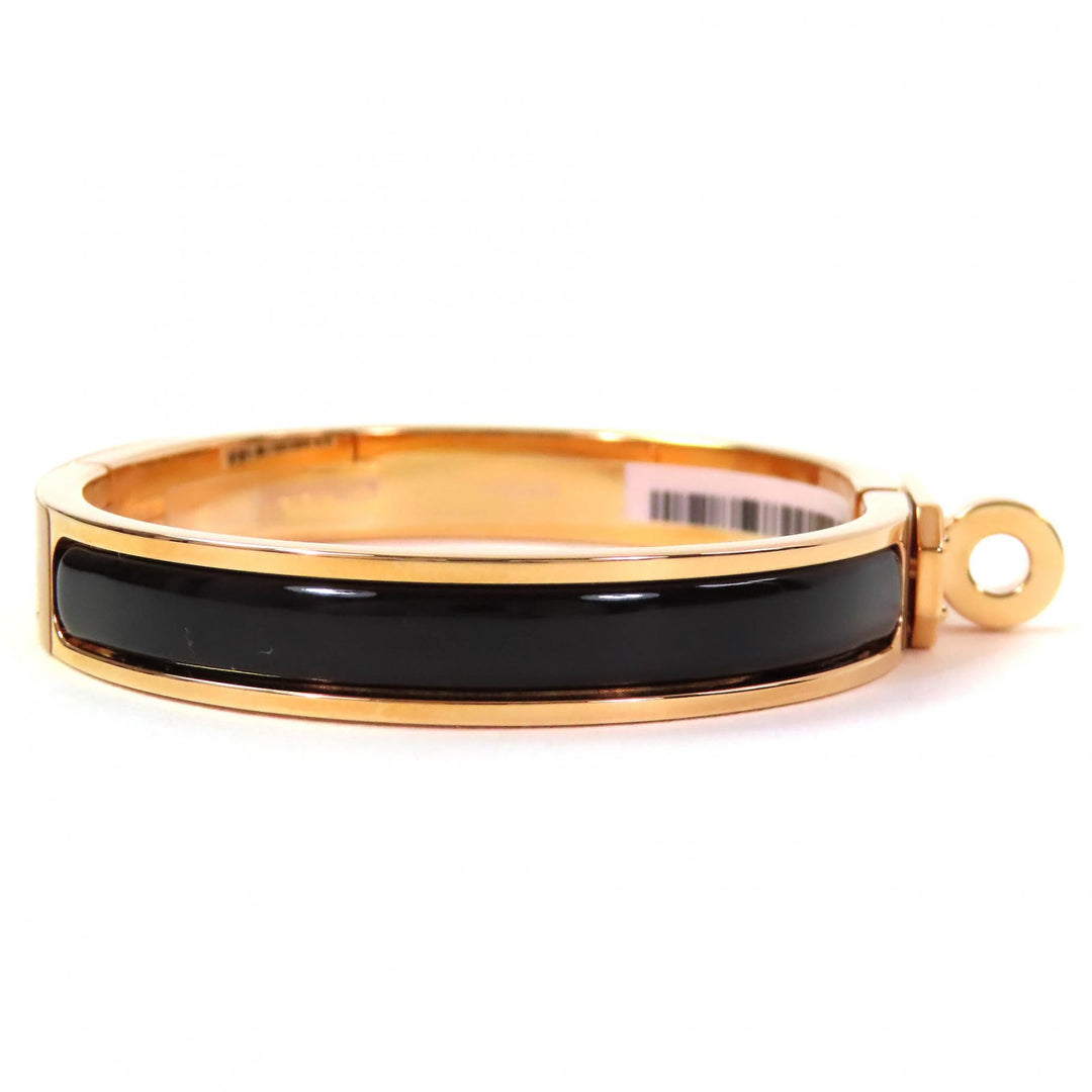 Pristine HERMES Bangle Mini Click Kelly bracelet Gold black Gold Plated Women