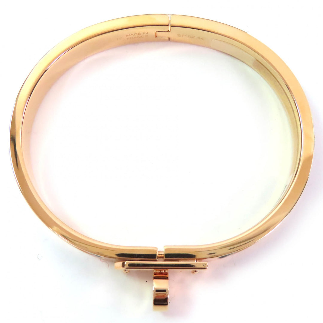 Pristine HERMES Bangle Mini Click Kelly bracelet Gold black Gold Plated Women