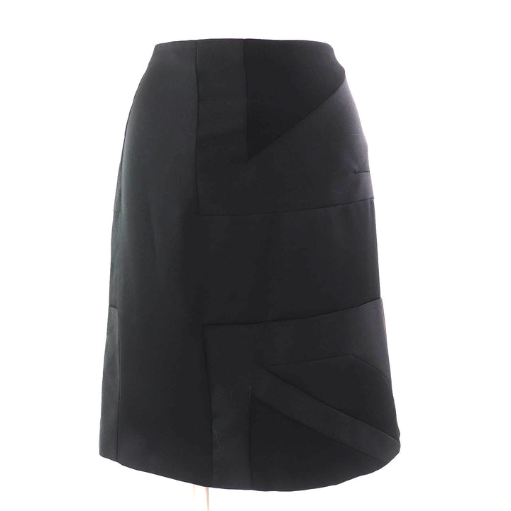 Pristine BURBERRY skirt Union Jack Asymmetrical black polyester Women 38 8046842