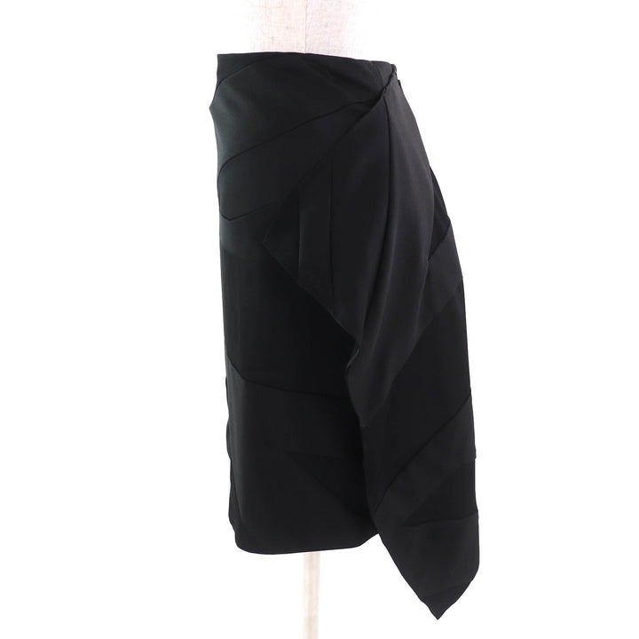 Pristine BURBERRY skirt Union Jack Asymmetrical black polyester Women 38 8046842