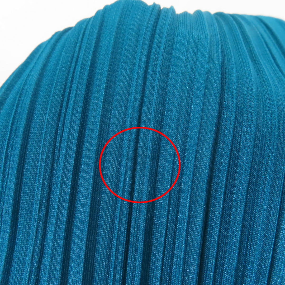 Excellent PLEATS PLEASE one piece Deformed design Short sleeve Blue Women 3