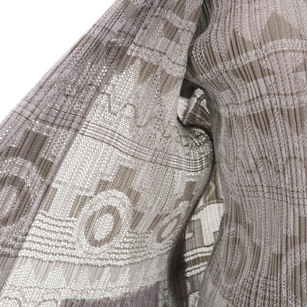 Excellent PLEATS PLEASE two-piece set Geometric print ensemble skirt Gray Women 3