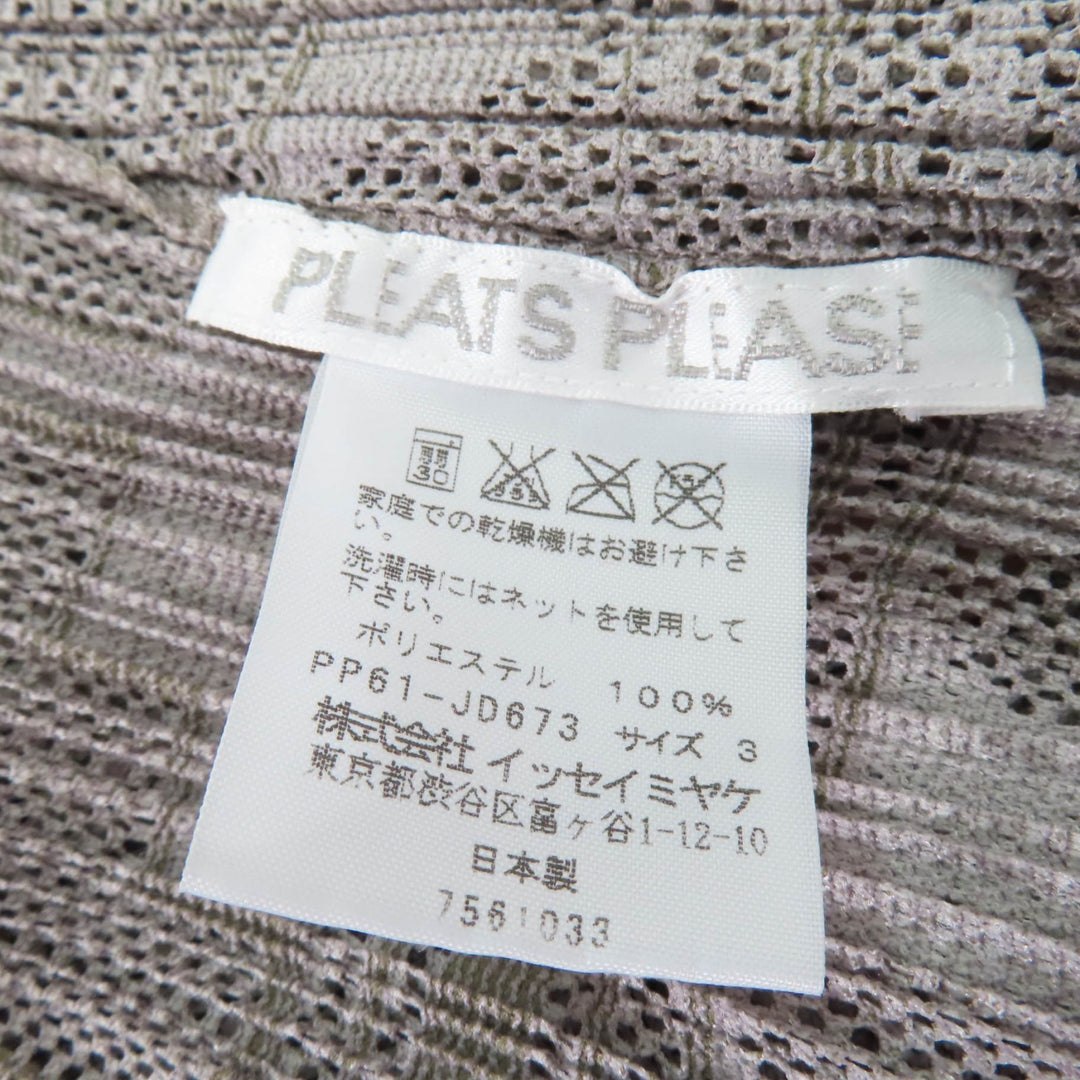 Excellent PLEATS PLEASE two-piece set Geometric print ensemble skirt Gray Women 3