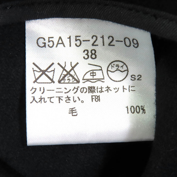 Great MACKINTOSH LONDON coat Logo button Wool lining Belted long black Women 38