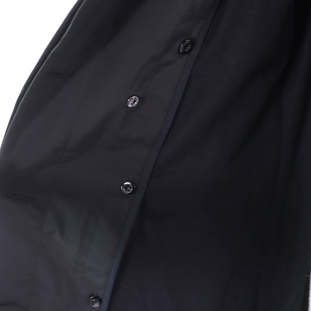Great MACKINTOSH LONDON coat Logo button Wool lining Belted long black Women 38