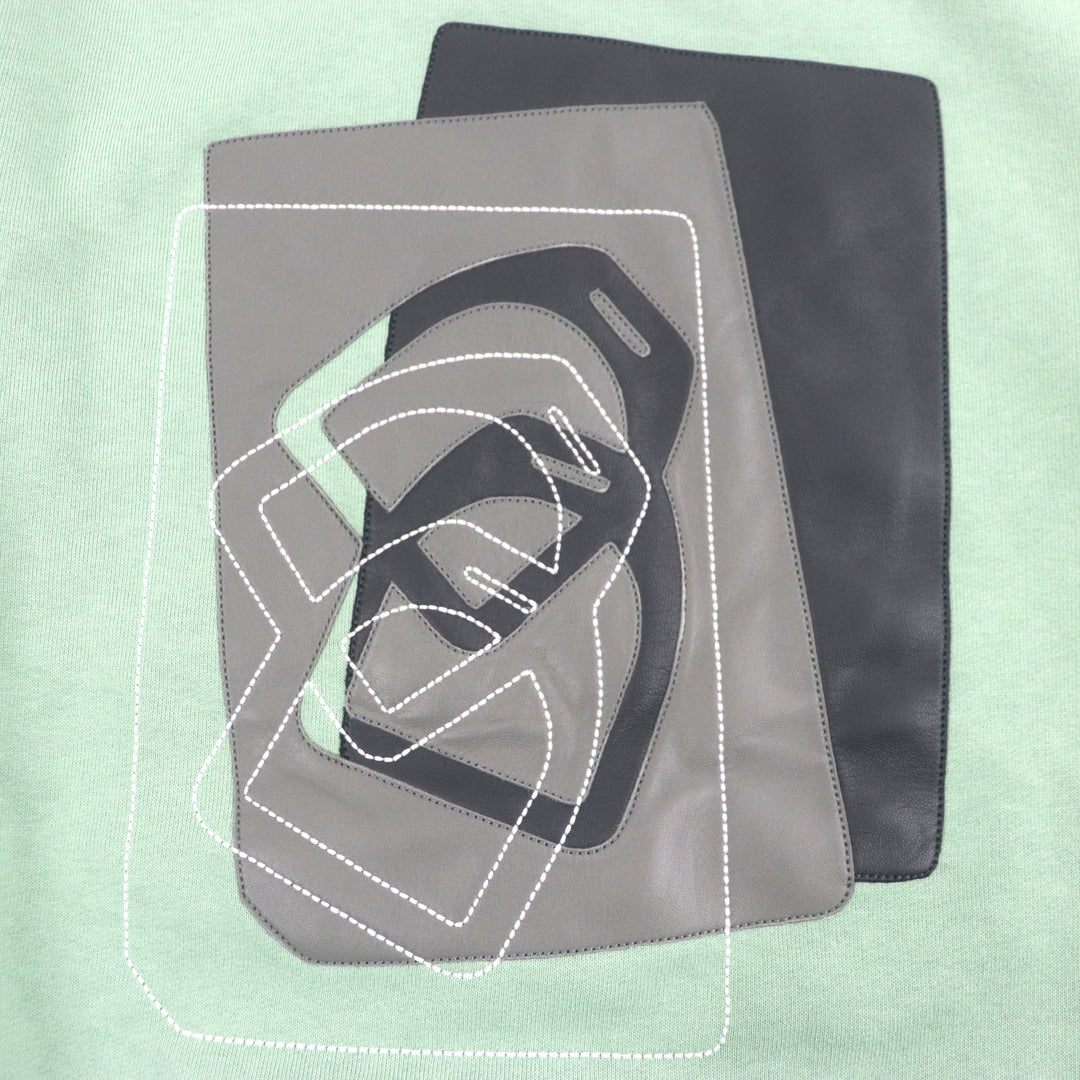 Excellent HERMES sweat Crew neck pullover with brushed lining green cotton mens
