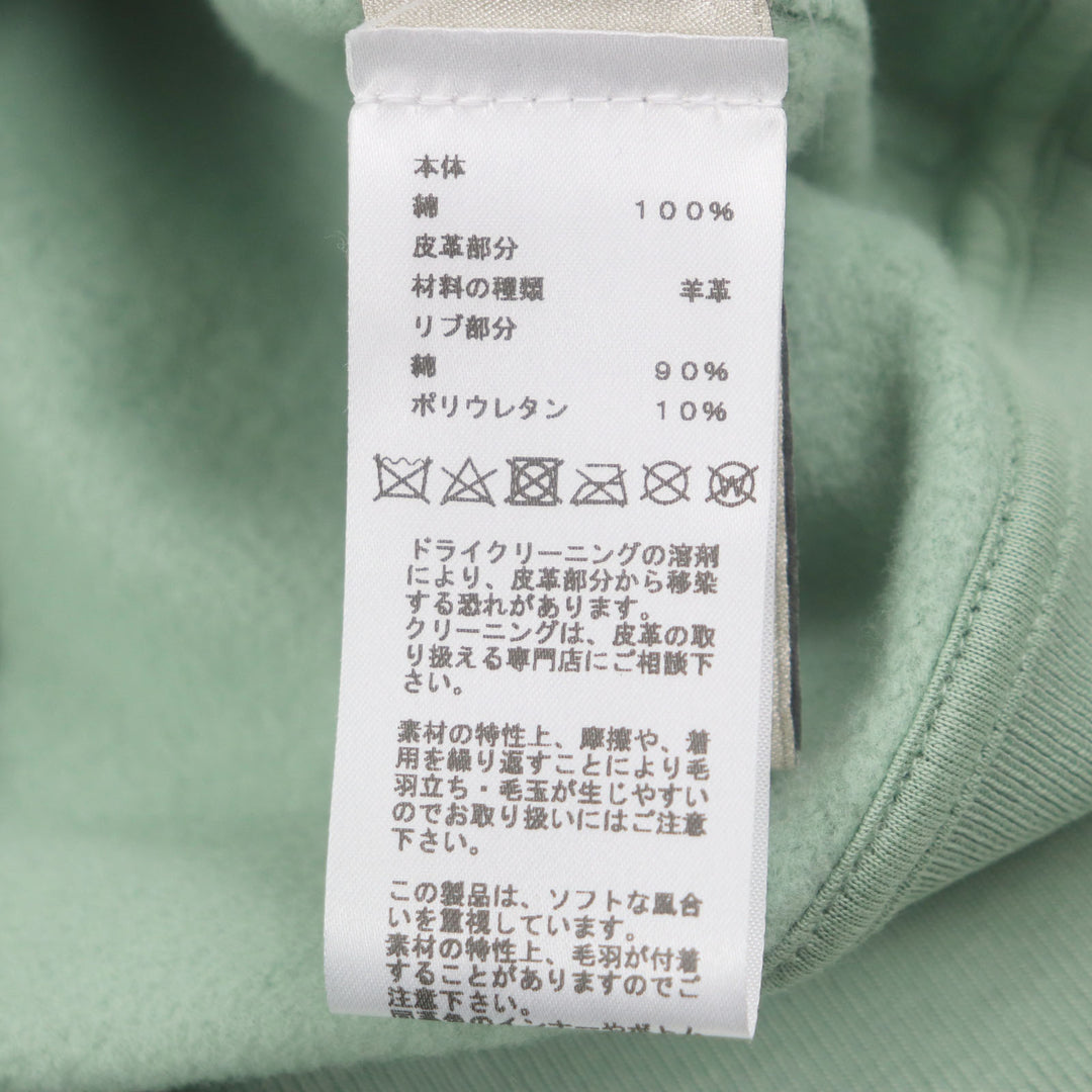 Excellent HERMES sweat Crew neck pullover with brushed lining green cotton mens S