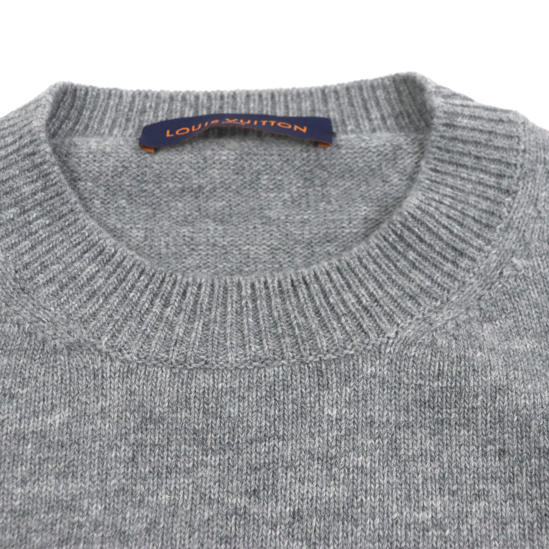 Great LOUIS VUITTON sweater Tiger Intarsia Amen Break Crewneck Knit gray wool mens S