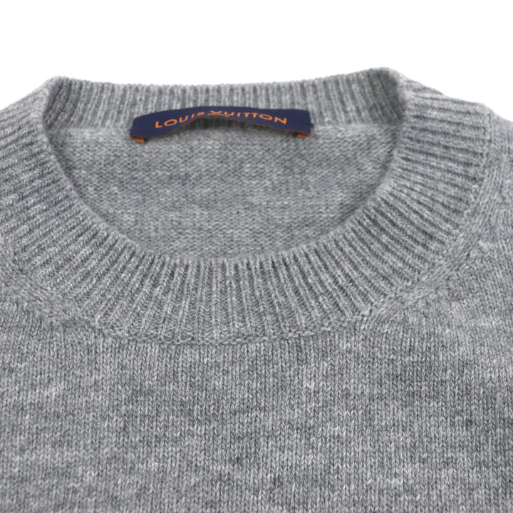 Great LOUIS VUITTON sweater Tiger Intarsia Amen Break Crewneck Knit gray wool mens S