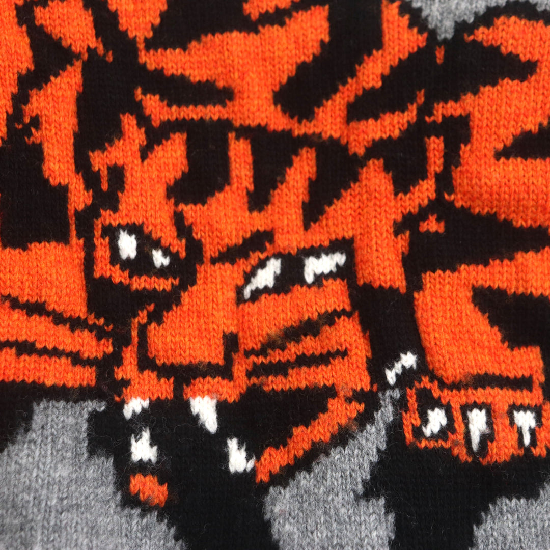 Great LOUIS VUITTON sweater Tiger Intarsia Amen Break Crewneck Knit gray wool mens S