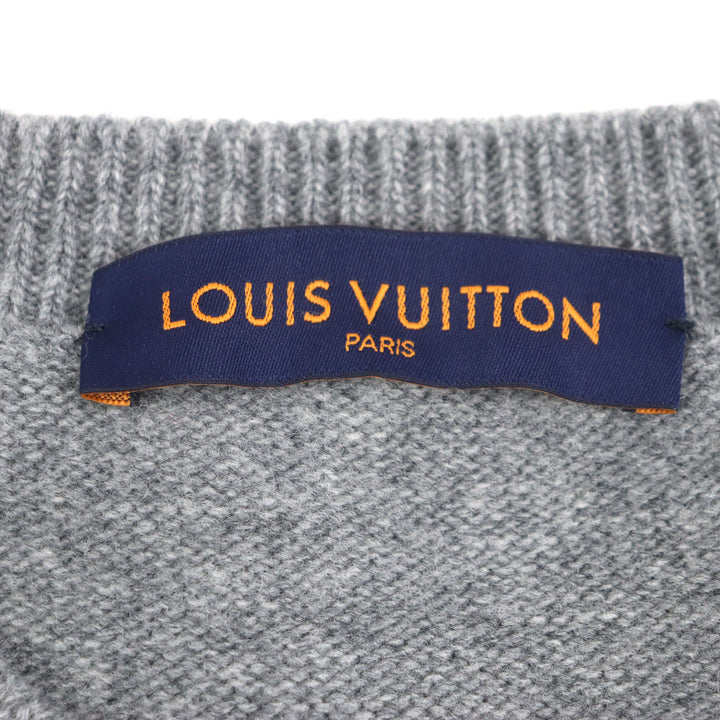 Great LOUIS VUITTON sweater Tiger Intarsia Amen Break Crewneck Knit gray wool mens S