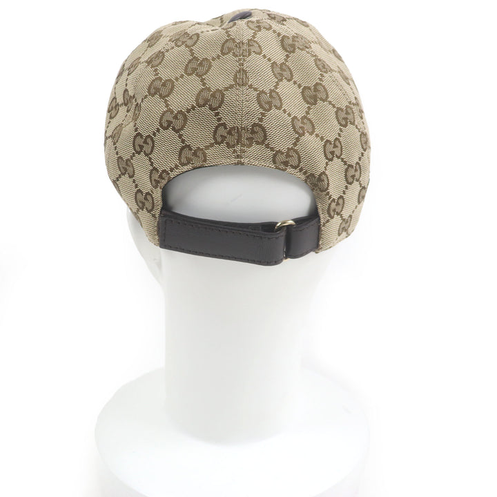 Excellent GUCCI cap GG Canvas Web Line Baseball beige polyester mens 200035