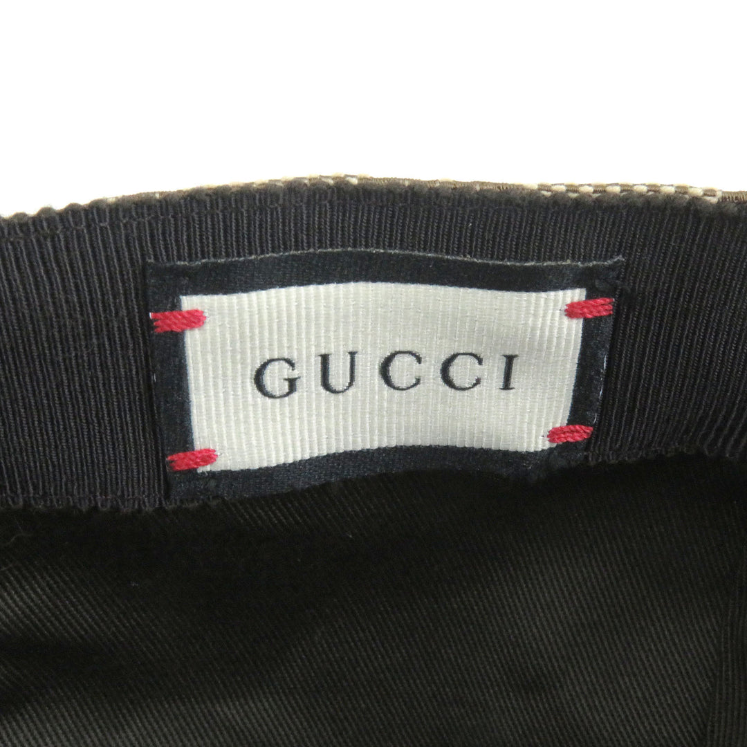 Excellent GUCCI cap GG Canvas Web Line Baseball beige polyester mens 200035