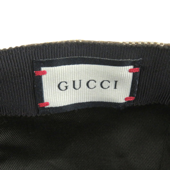 Excellent GUCCI cap GG Canvas Web Line Baseball beige polyester mens 200035