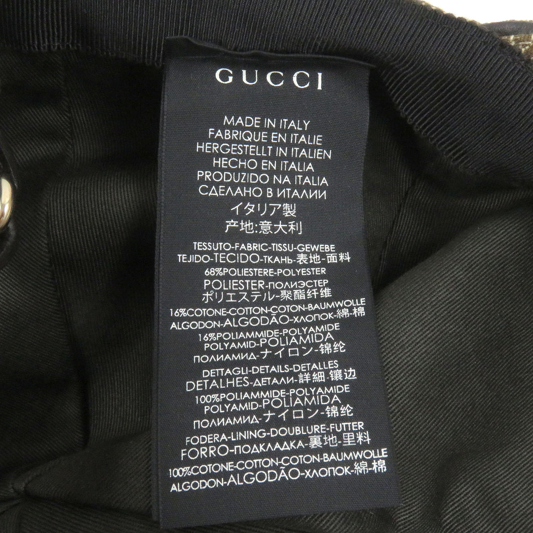 Excellent GUCCI cap GG Canvas Web Line Baseball beige polyester mens 200035