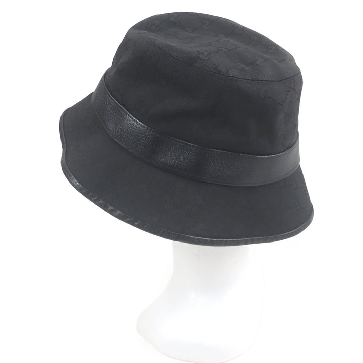 Great GUCCI hat GG canvas GG Marmont bucket black polyester mens 576587