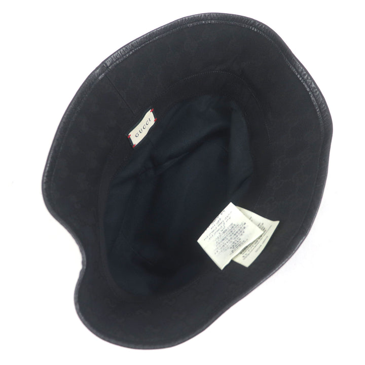 Great GUCCI hat GG canvas GG Marmont bucket black polyester mens 576587