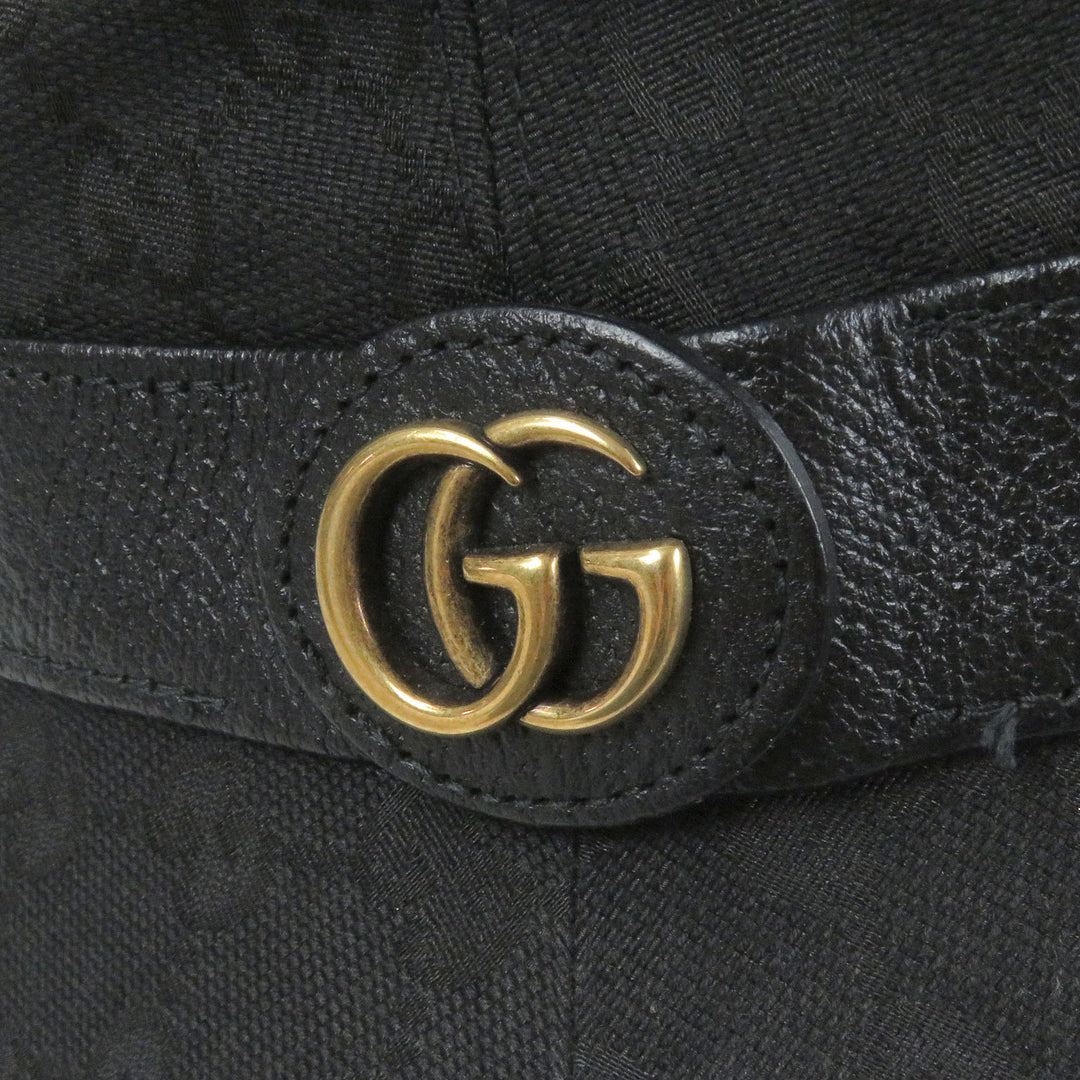 Great GUCCI hat GG canvas GG Marmont bucket black polyester mens 576587