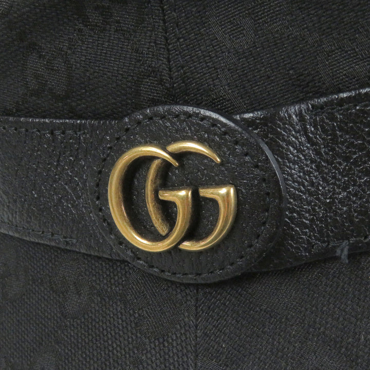 Great GUCCI hat GG canvas GG Marmont bucket black polyester mens 576587