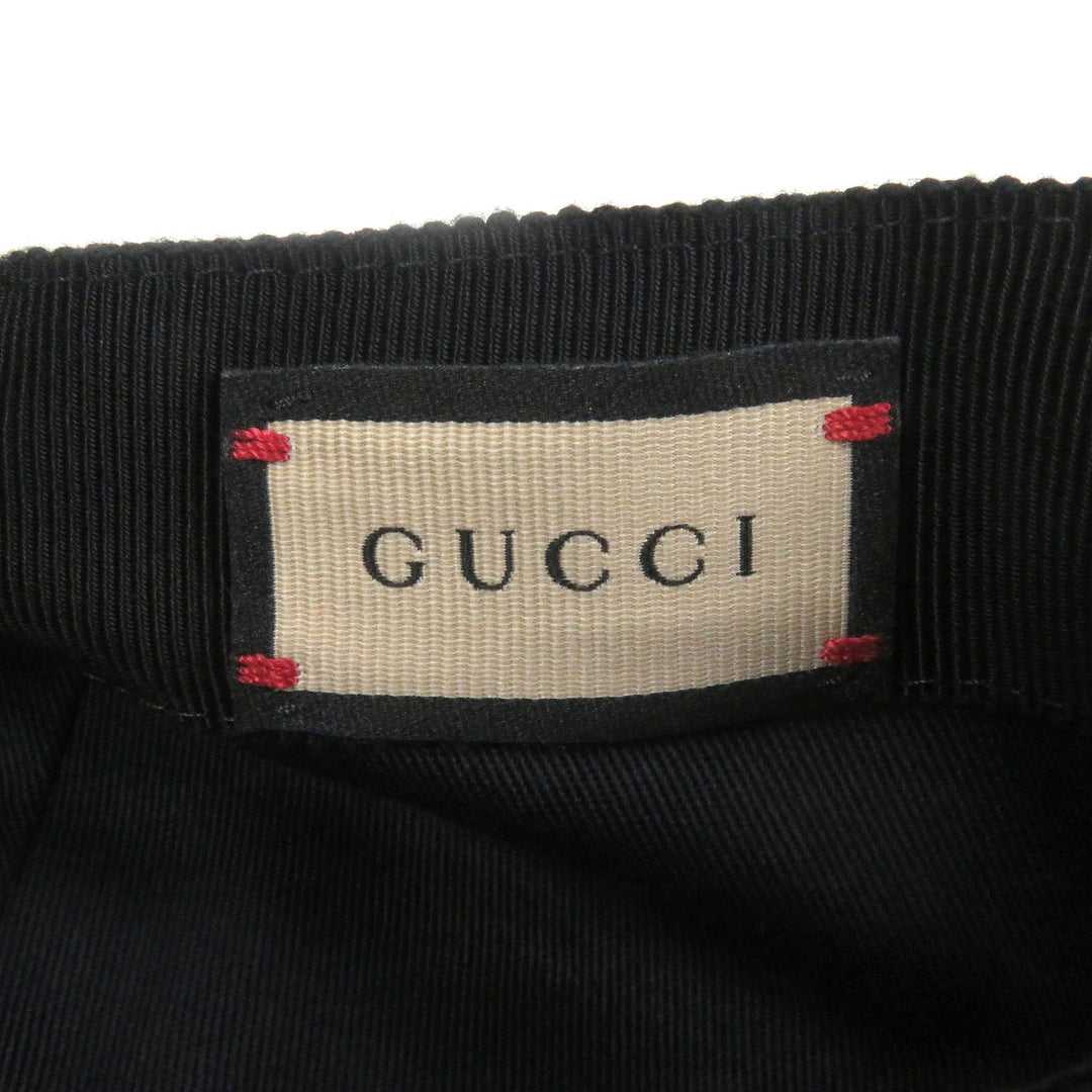 Excellent GUCCI cap GG Canvas Logo Patch Baseball black polyester mens 576253