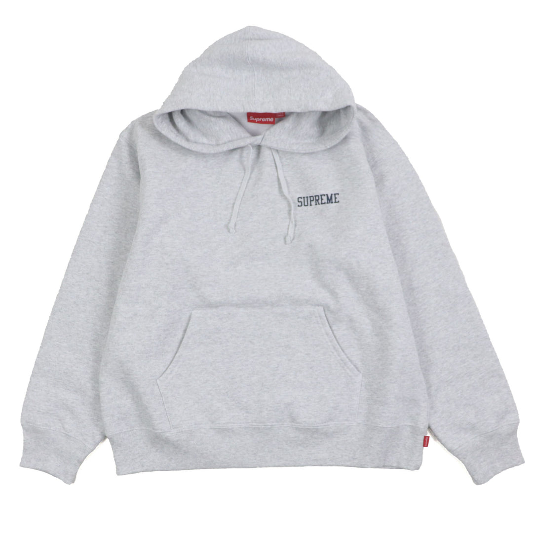 Excellent Supreme hoodie On God Hooded Sweatshist gray cotton mens M