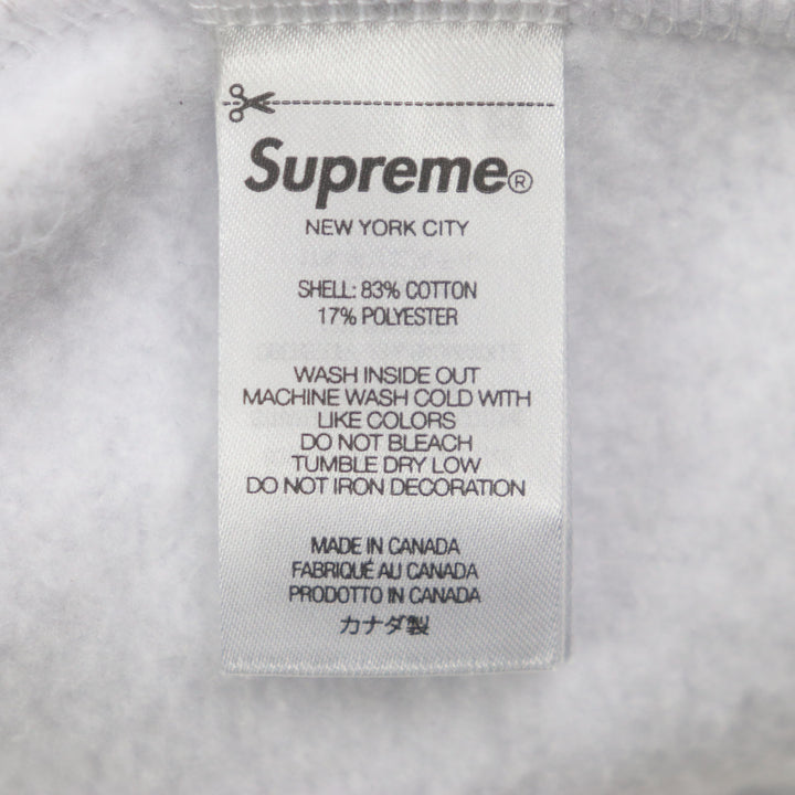 Excellent Supreme hoodie On God Hooded Sweatshist gray cotton mens M