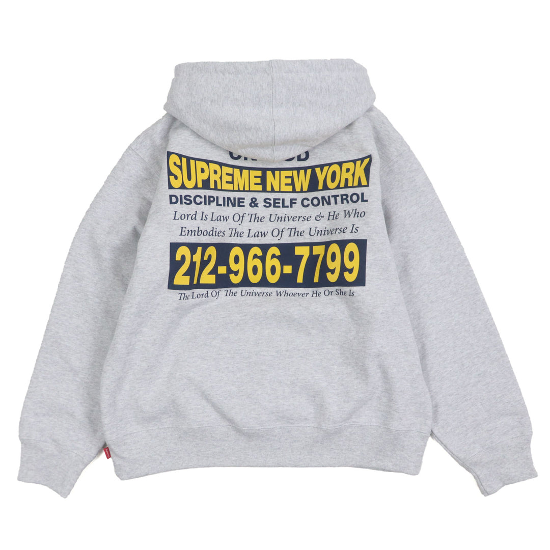 Excellent Supreme hoodie On God Hooded Sweatshist gray cotton mens M