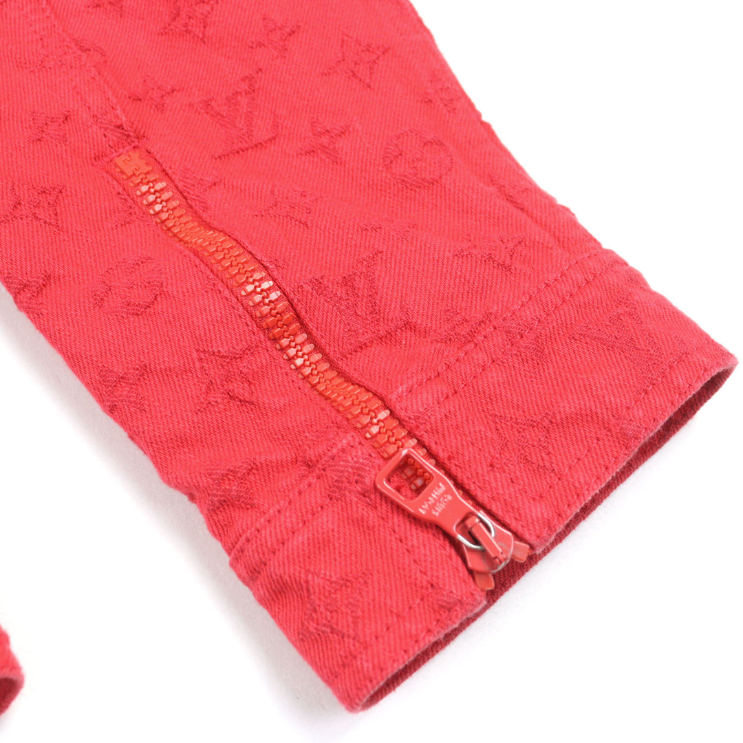 Great LOUIS VUITTON Denim Jacket Red cotton mens 52 1A5PDR