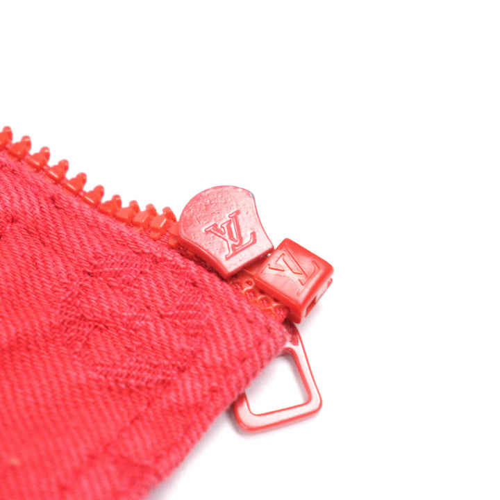 Great LOUIS VUITTON Denim Jacket Red cotton mens 52 1A5PDR